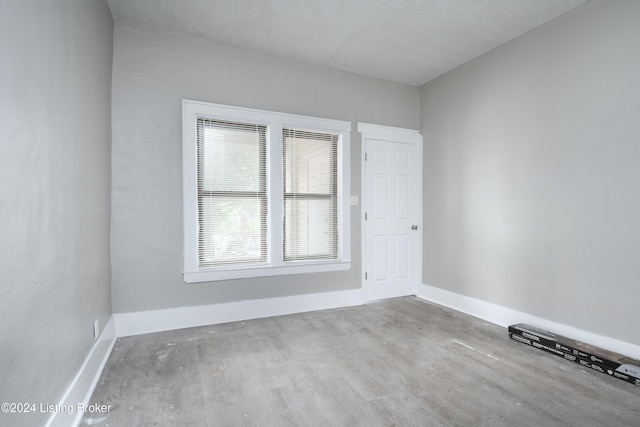 empty room with light wood-type flooring