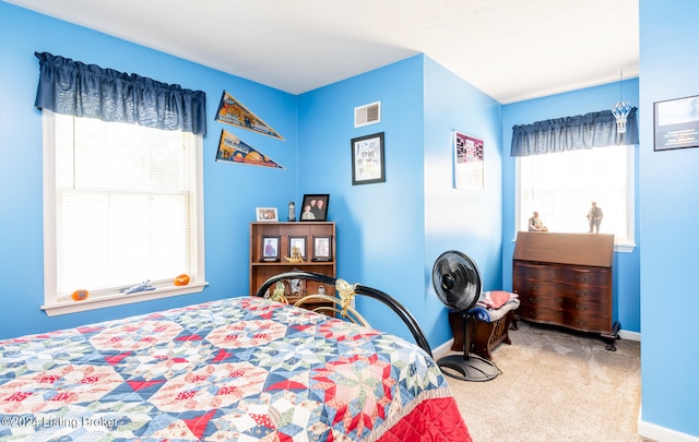 view of carpeted bedroom