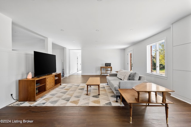 living room featuring light wood-type flooring