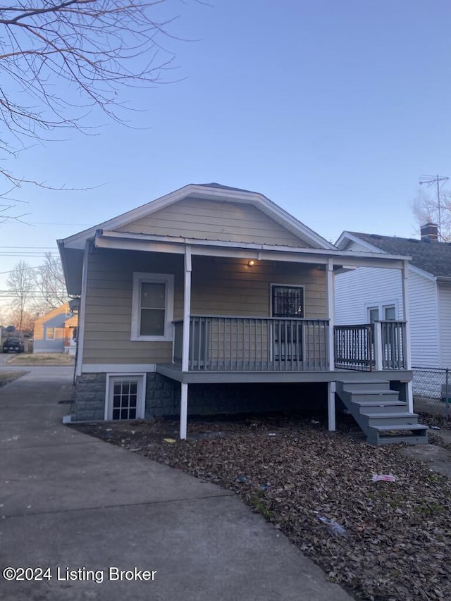 view of front of house with a porch