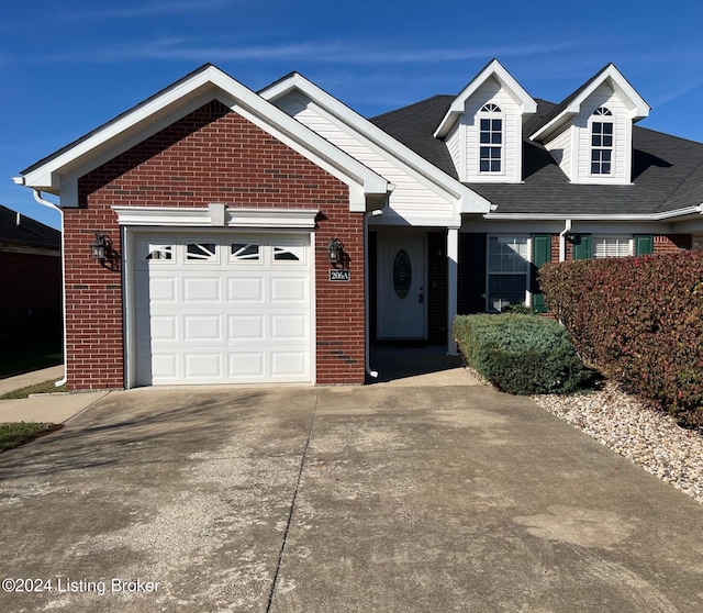 view of front of house with a garage