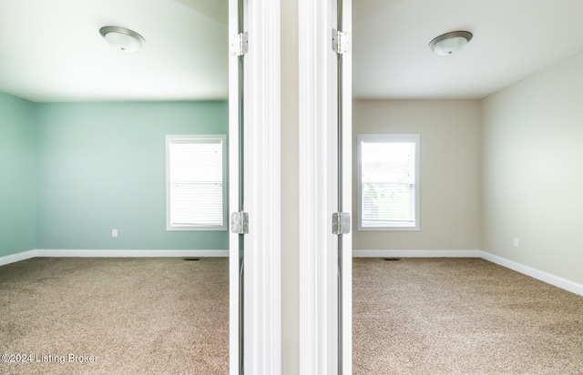 view of carpeted spare room