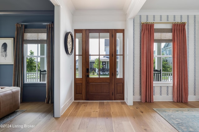 entrance foyer featuring light hardwood / wood-style floors