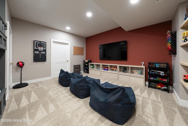 living room featuring carpet flooring