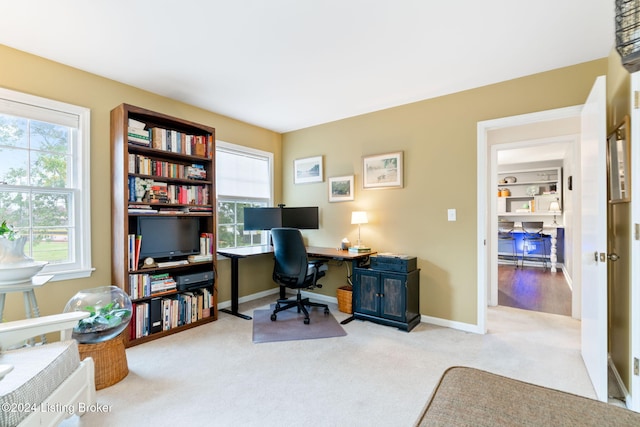 view of carpeted office