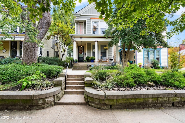 view of front of home with a porch