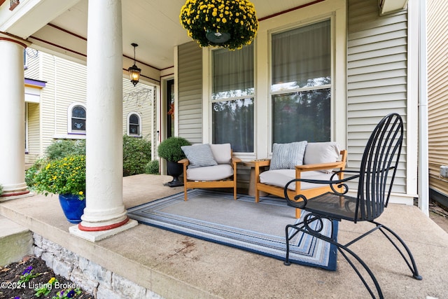 view of patio featuring covered porch