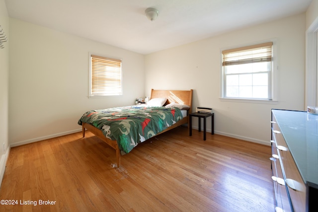 bedroom featuring light hardwood / wood-style flooring