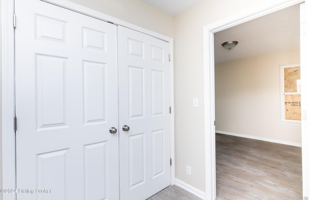 hall featuring light hardwood / wood-style flooring