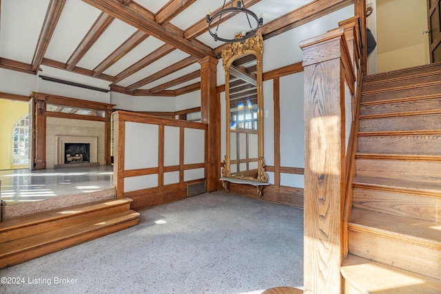 unfurnished living room featuring a fireplace