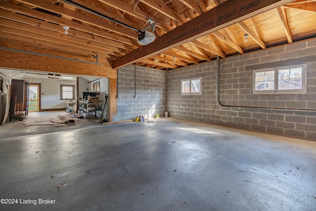 garage featuring a garage door opener