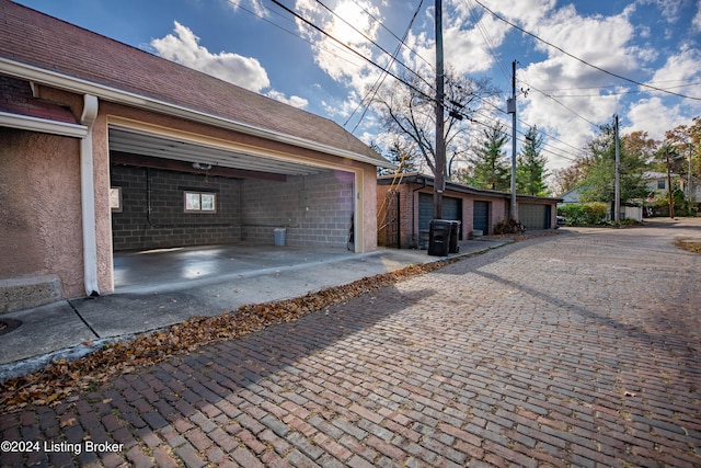 view of garage