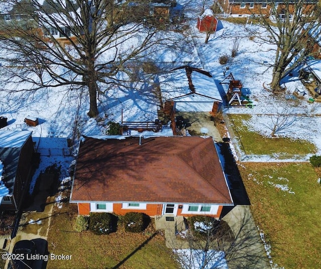 view of snowy aerial view