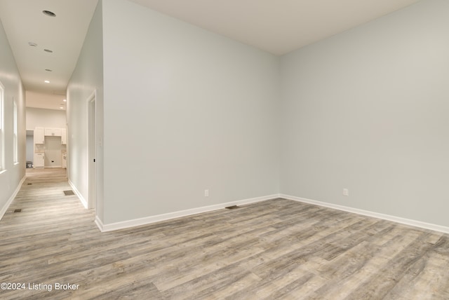 empty room featuring light hardwood / wood-style floors