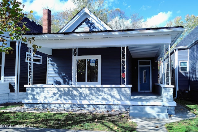 view of front facade featuring a porch