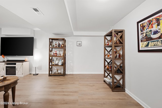 interior space with light hardwood / wood-style flooring