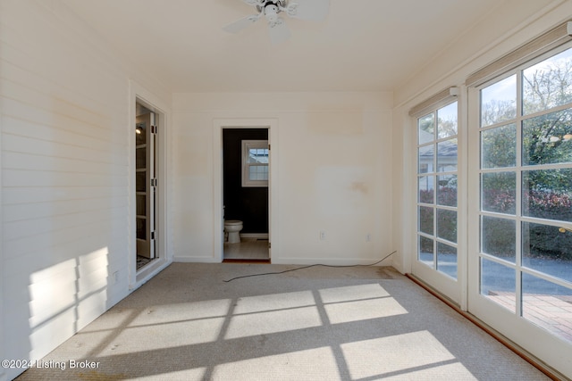 spare room featuring ceiling fan