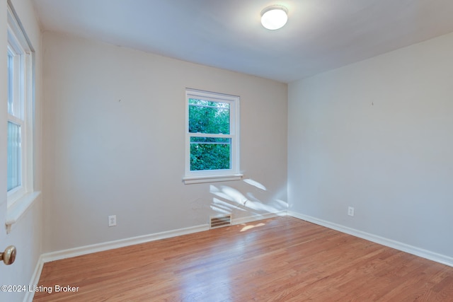 empty room featuring light wood-type flooring