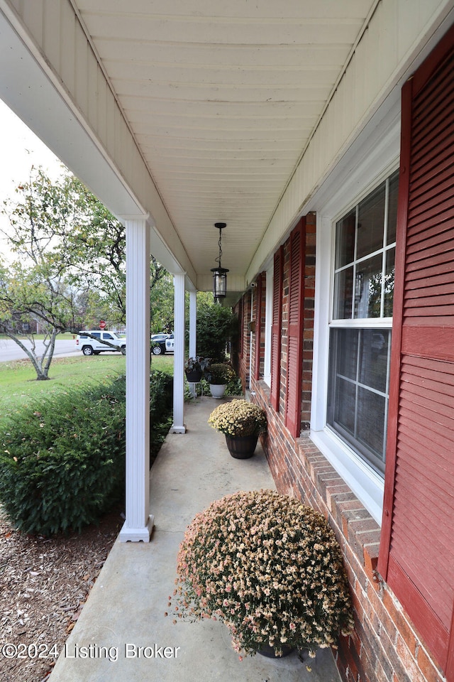 view of patio featuring covered porch