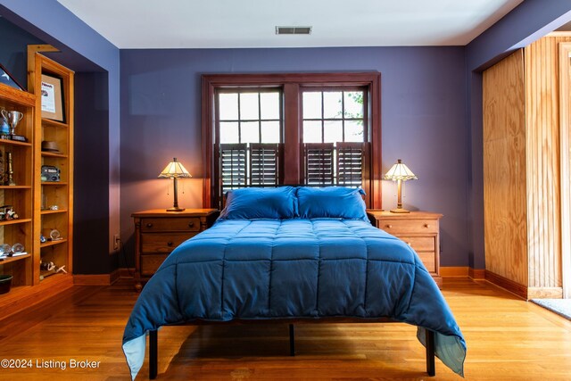 bedroom featuring light hardwood / wood-style flooring