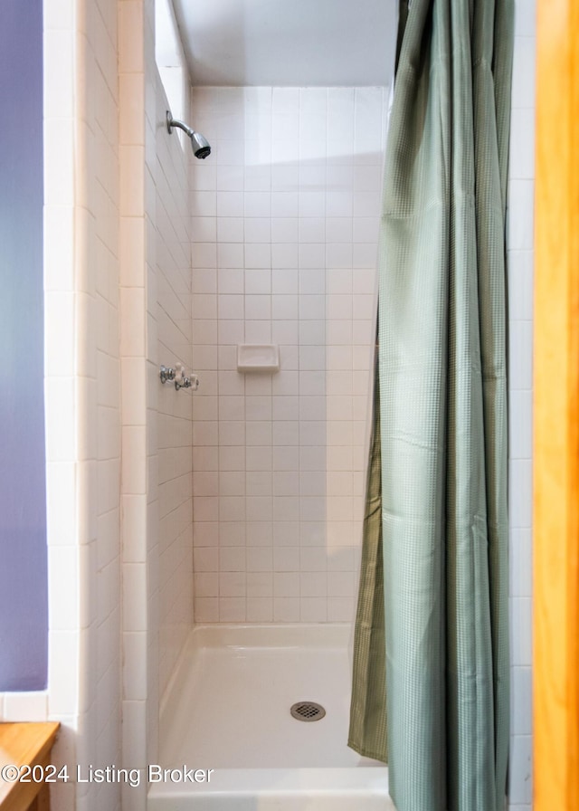 bathroom featuring walk in shower