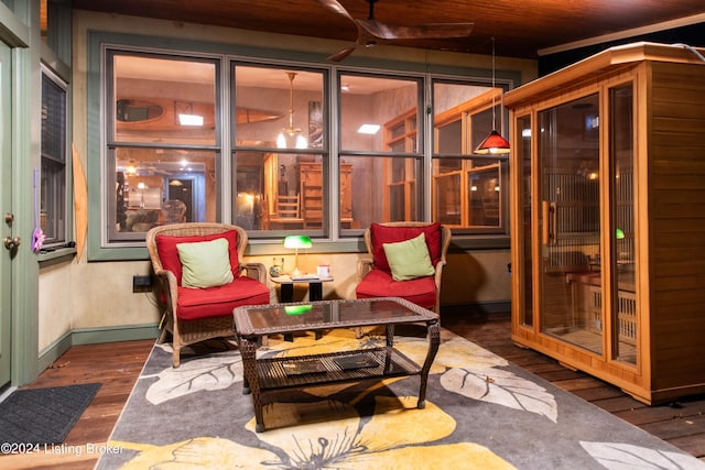 view of patio with ceiling fan