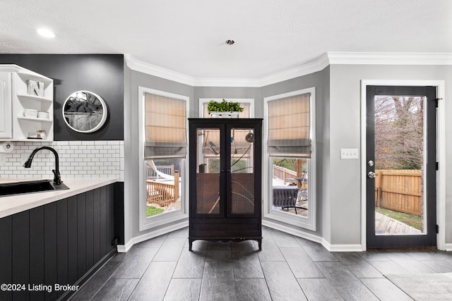 foyer featuring a healthy amount of sunlight and sink