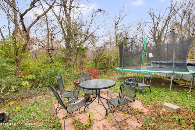 view of patio with a trampoline