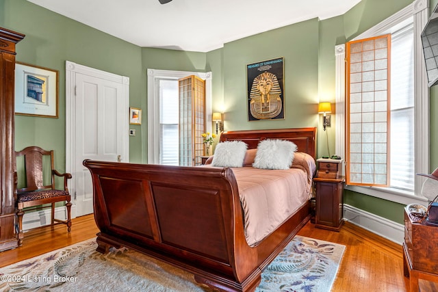 bedroom featuring light hardwood / wood-style flooring