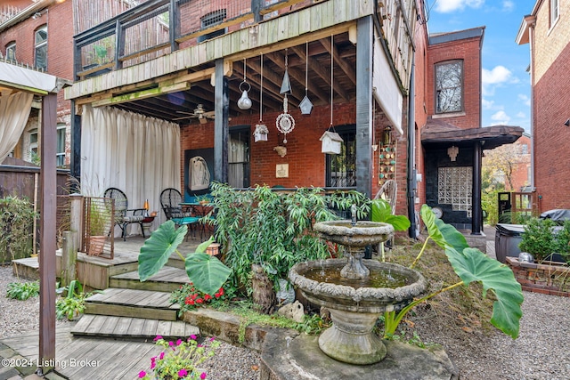 view of patio / terrace featuring ceiling fan