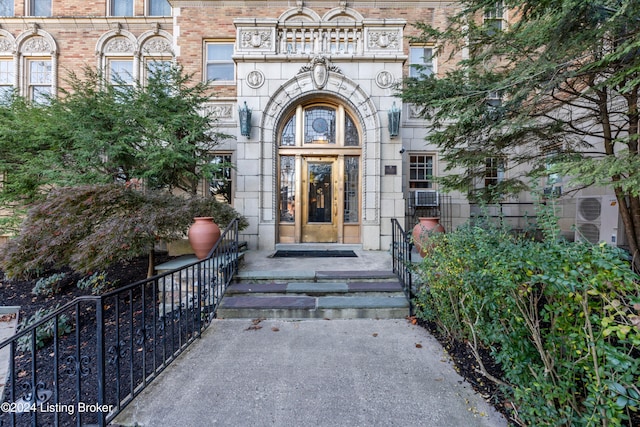 property entrance with ac unit