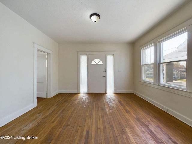 foyer entrance featuring dark hardwood / wood-style floors