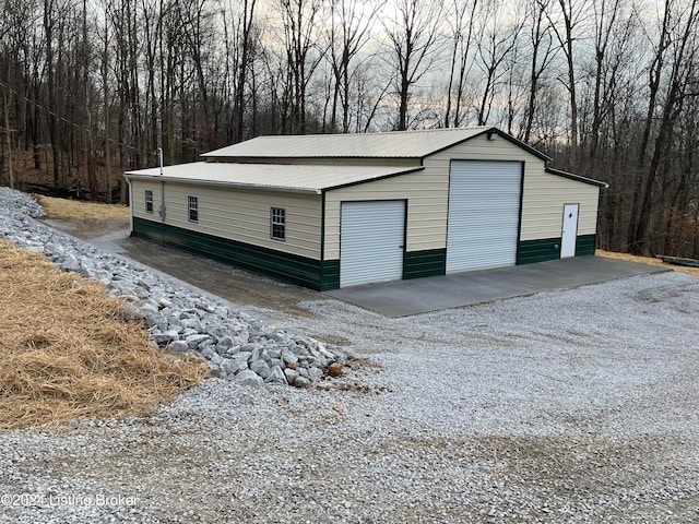 view of garage