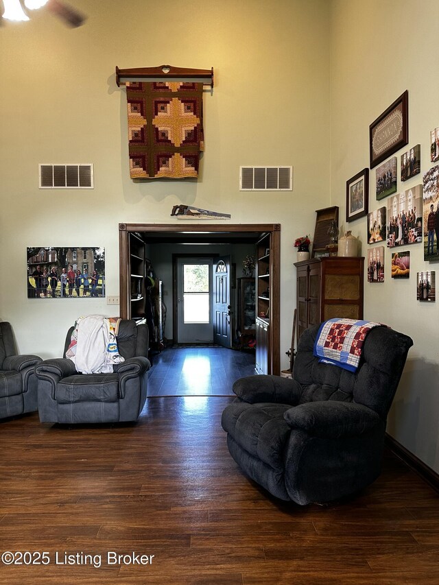 living room featuring wood-type flooring