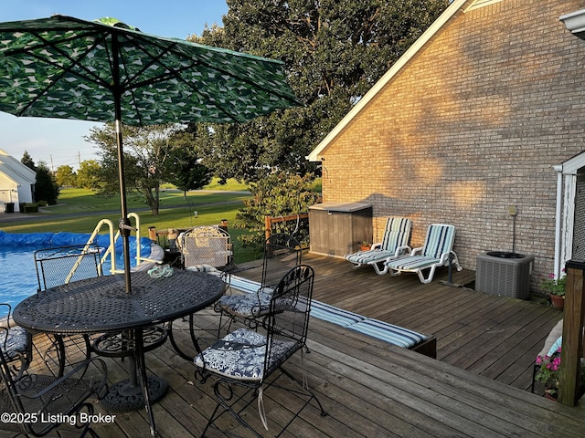 wooden terrace with central AC