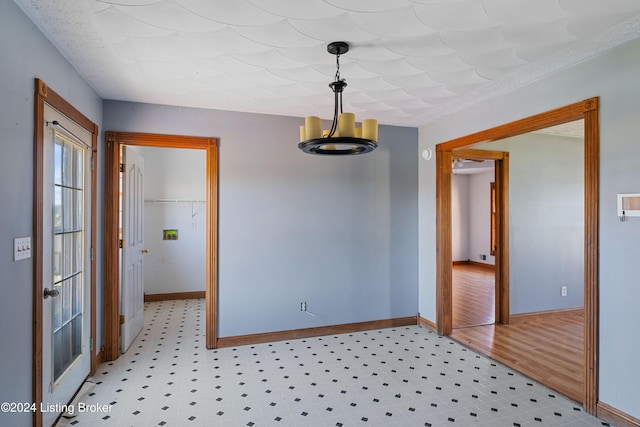 unfurnished dining area with light wood-type flooring