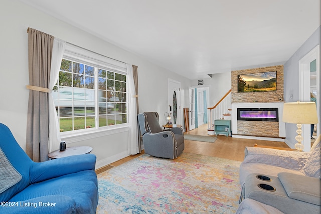 living room featuring hardwood / wood-style floors