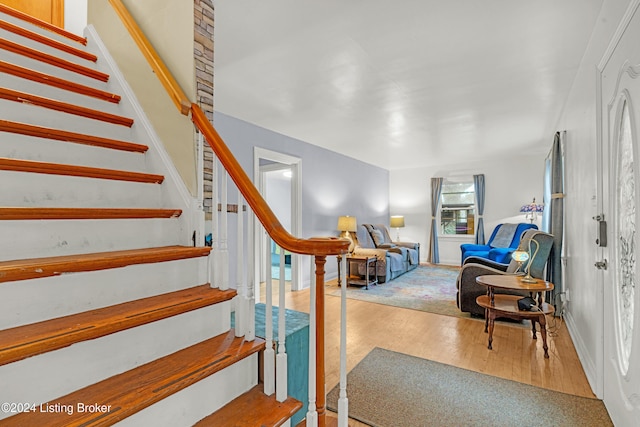 living room featuring light hardwood / wood-style flooring