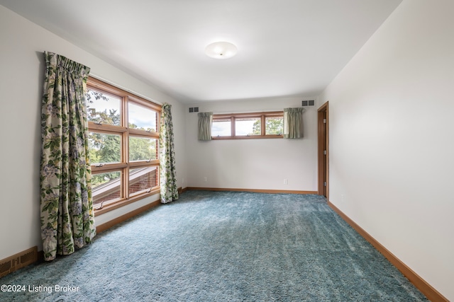 unfurnished room featuring carpet floors and a wealth of natural light