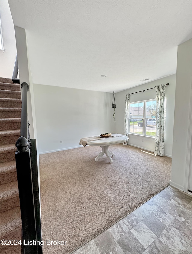 playroom featuring light carpet