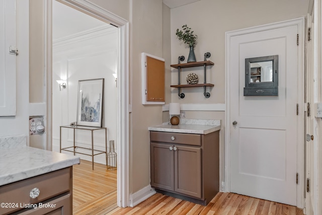 interior space with hardwood / wood-style floors