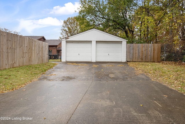 view of garage