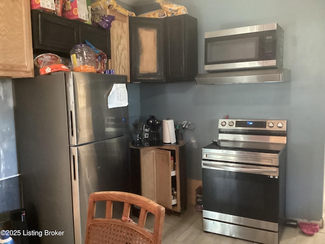 kitchen with appliances with stainless steel finishes