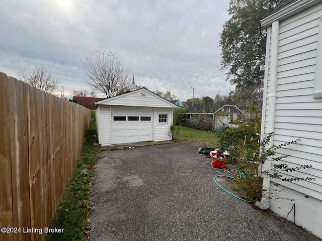 view of garage