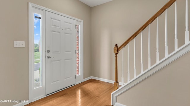 entrance foyer featuring light hardwood / wood-style floors