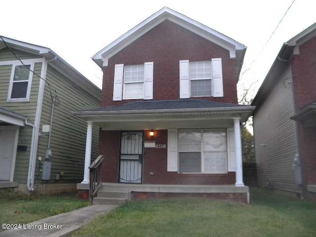 view of front of house with covered porch