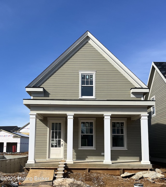 view of front of home with a porch