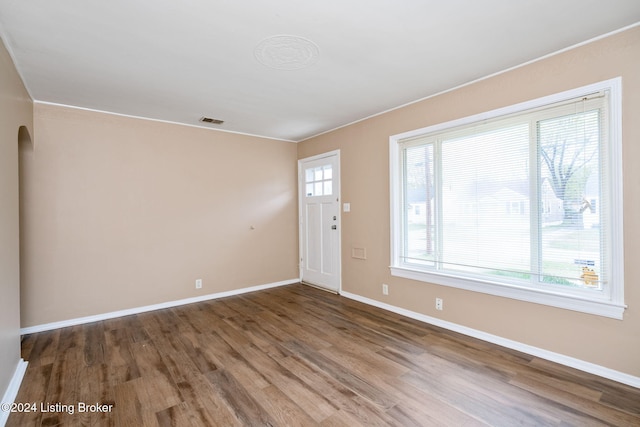 foyer with hardwood / wood-style flooring