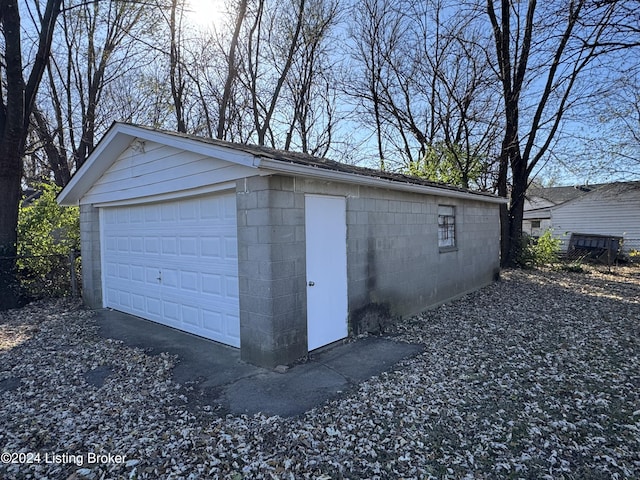 view of garage