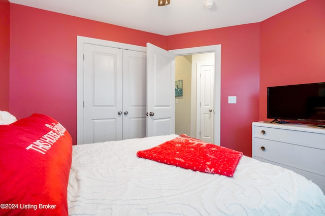 bedroom featuring a closet